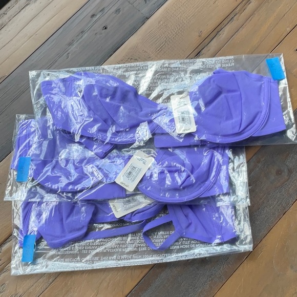 NWT Aerie SMOOTHEZ Mesh Unlined Bra In Purple - Picture 2 of 2
